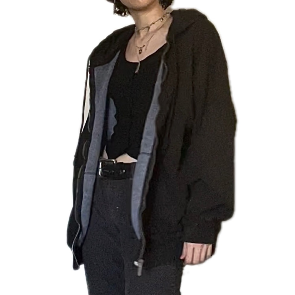 SOLD Black oversized Carla/Christy zip up hoodie
